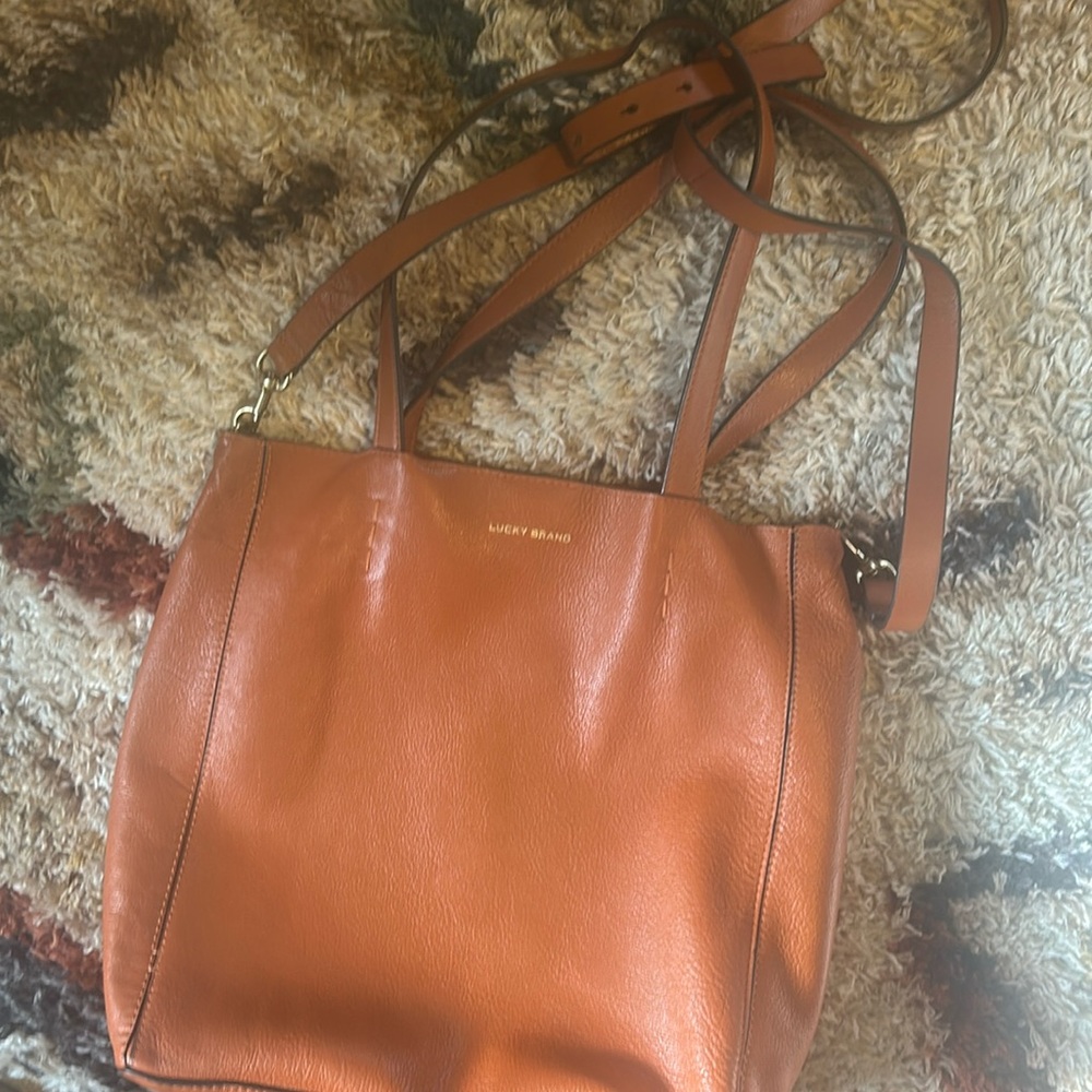 Lucky Brand Leather Tote Crossbody Bag